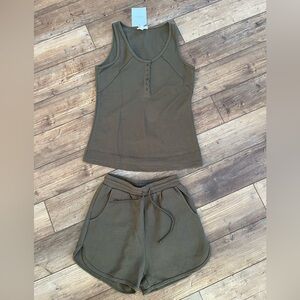 Bohme Olive Green Women Shorts Set